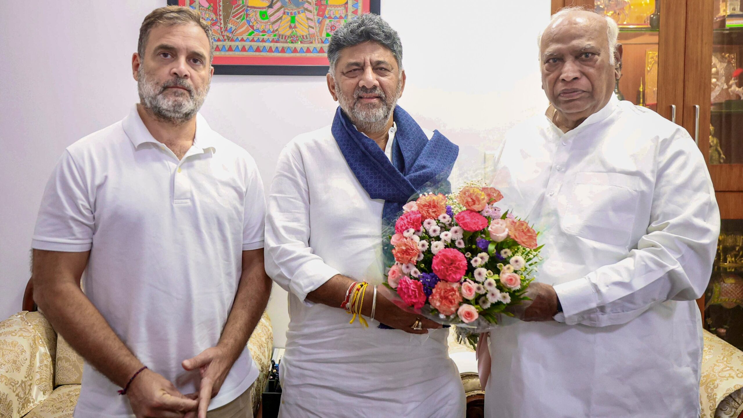 ಖರ್ಗೆ, ರಾಹುಲ್ ಜೊತೆಗೆ ಡಿಕೆ ಶಿವಕುಮಾರ್